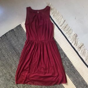 JACK Fit & Flare w/ Sheer Neck Mini Dress